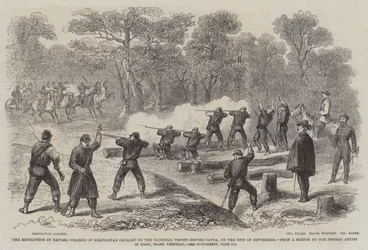 Die Revolution in Neapel, Angriff der neapolitanischen Kavallerie auf die Nationaltruppen vor Capua am 19. September